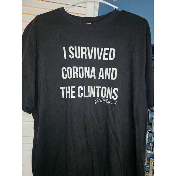 I Survived Corona & the Clintons t-shirt Women's XL Black - Picture 2 of 5